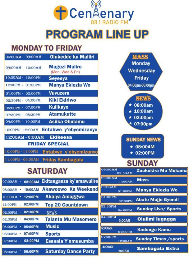 Centenary Programme Lineup